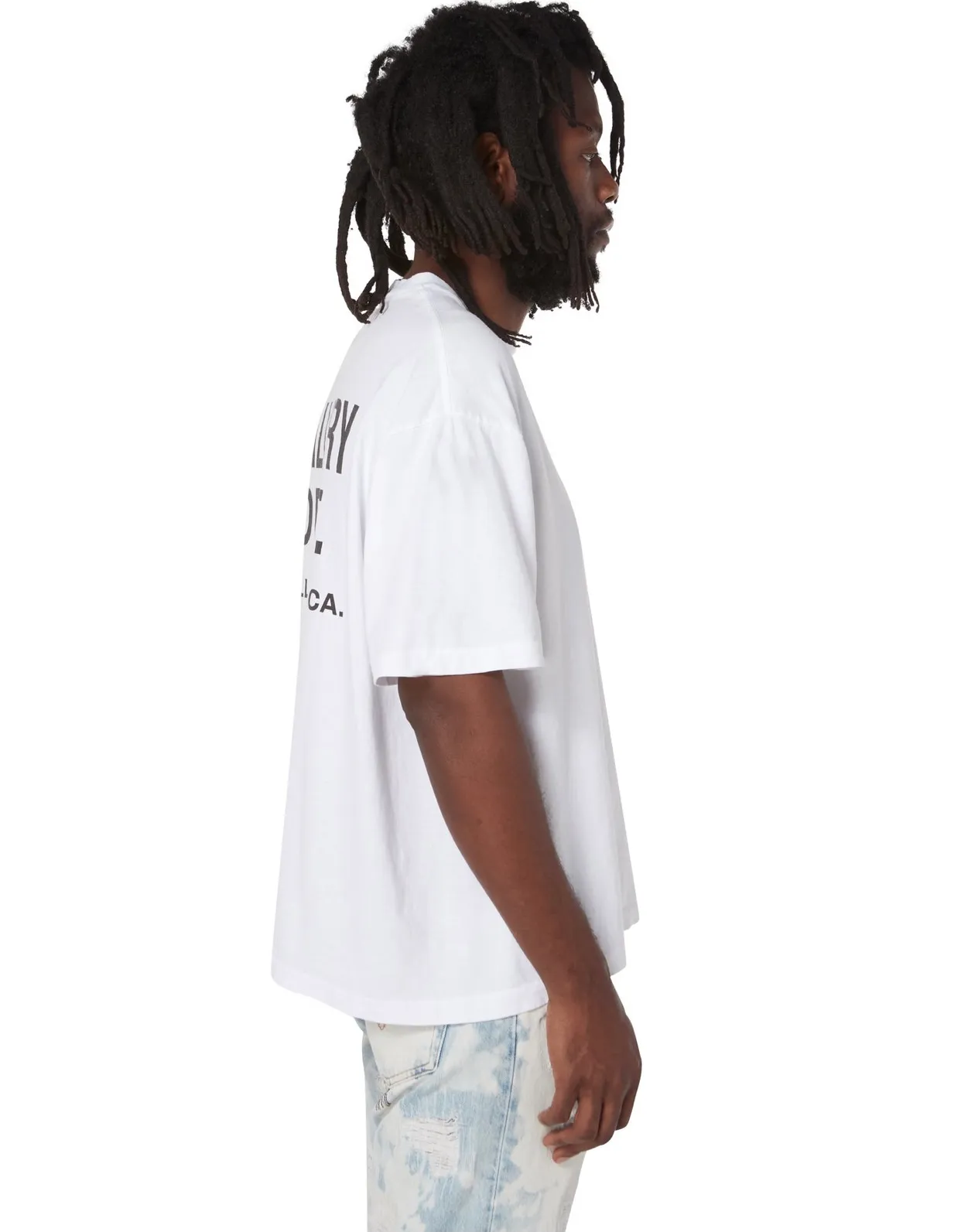 GALLERY DEPT. SOUVENIR TEE English LOGO commemorative basic short-sleeved white S-XL original consistent cotton and linen cylindrical fabric high poundage 230g fabric accessories matching correct version